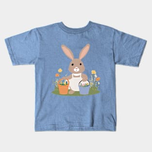 Hoppy Harvest: A Bunny's Garden Delight Kids T-Shirt